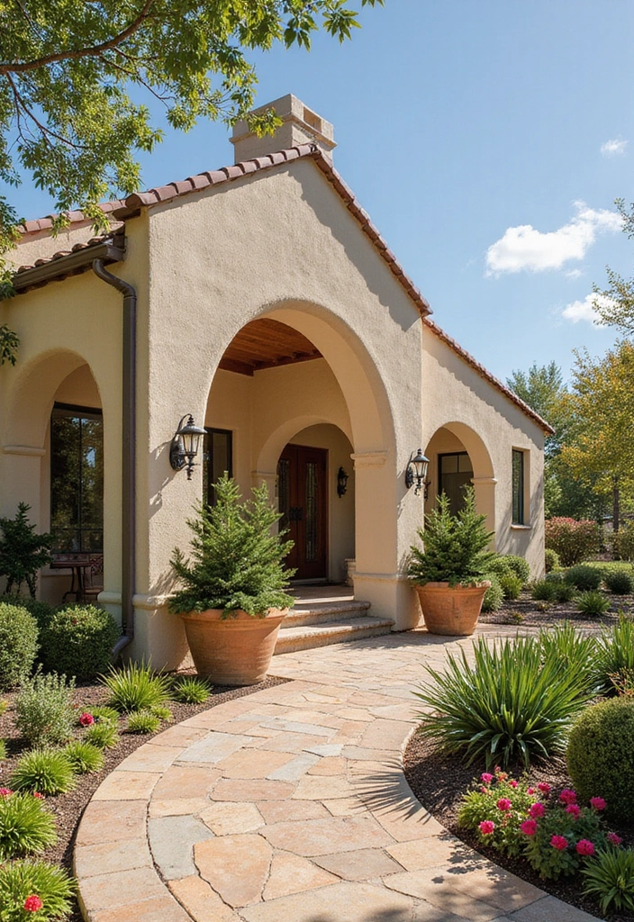 21 Jaw-Dropping Barndominium Exterior Designs That'll Leave Your Neighbors Jealous! - 19. Mediterranean Escape