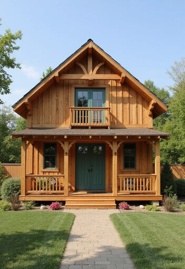 21 Jaw-Dropping Barndominium Exterior Designs That'll Leave Your Neighbors Jealous! - 2. Rustic Wood Wonderland
