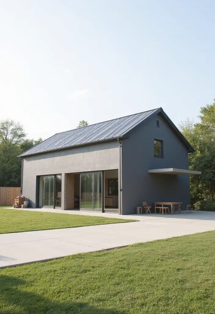 21 Jaw-Dropping Barndominium Exterior Designs That'll Leave Your Neighbors Jealous! - 3. Minimalistic Chic