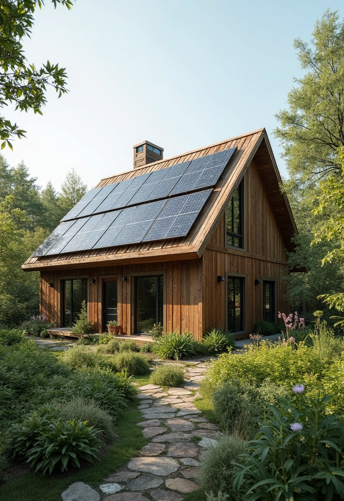 21 Jaw-Dropping Barndominium Exterior Designs That'll Leave Your Neighbors Jealous! - 7. Eco-Friendly Haven