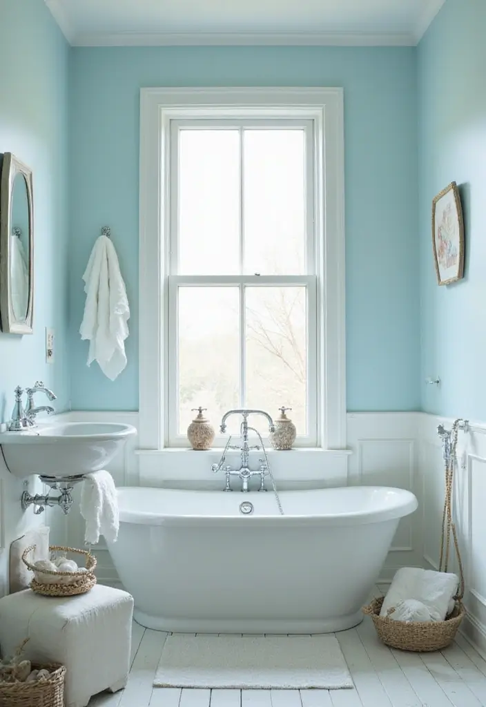 25 Stunning Bathroom Makeovers Under $300 (Get Inspired by #12!) - 1. Coastal Vibes with a Fresh Coat of Paint
