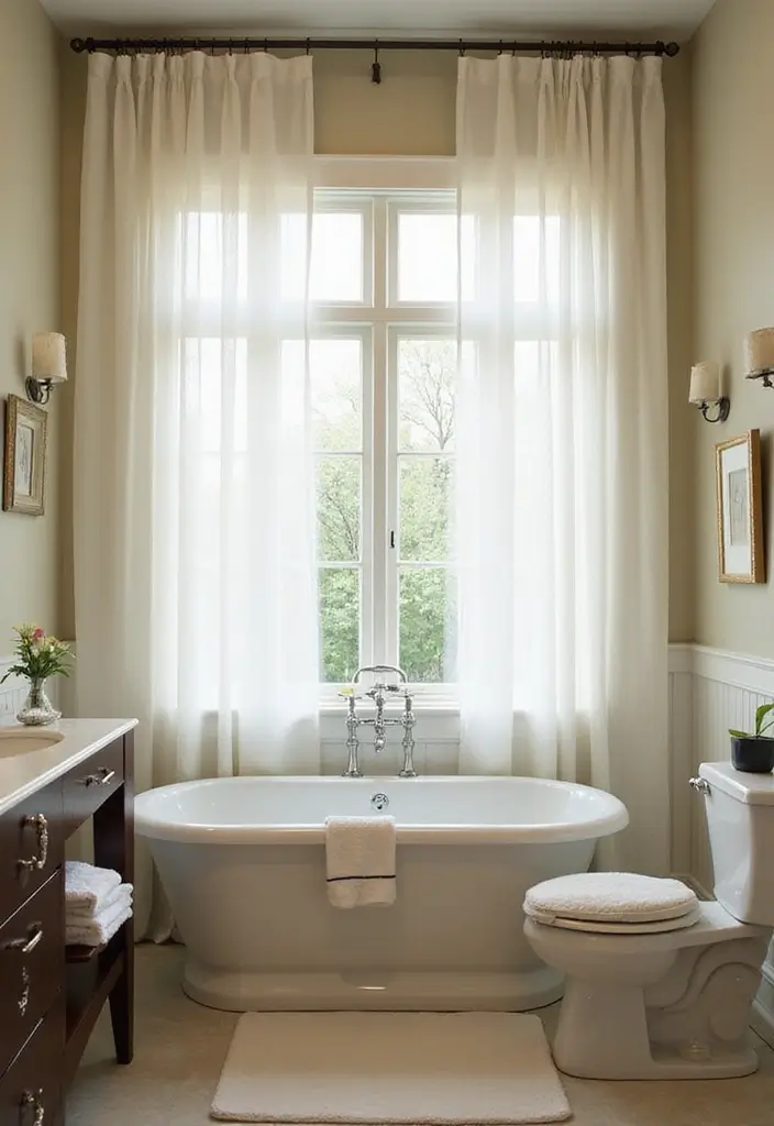 25 Stunning Bathroom Makeovers Under $300 (Get Inspired by #12!) - 20. Beautiful Window Treatments