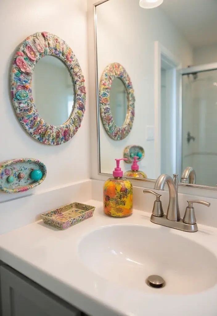 25 Stunning Bathroom Makeovers Under $300 (Get Inspired by #12!) - 24. Fun and Colorful Accessories