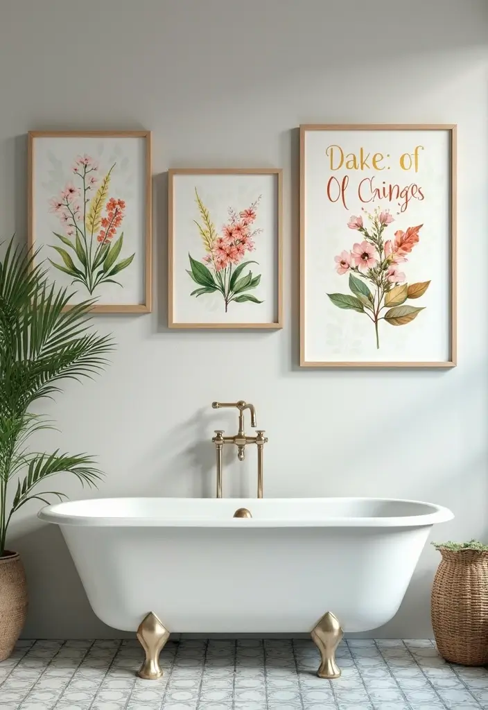 25 Stunning Bathroom Makeovers Under $300 (Get Inspired by #12!) - 8. Creative Wall Art