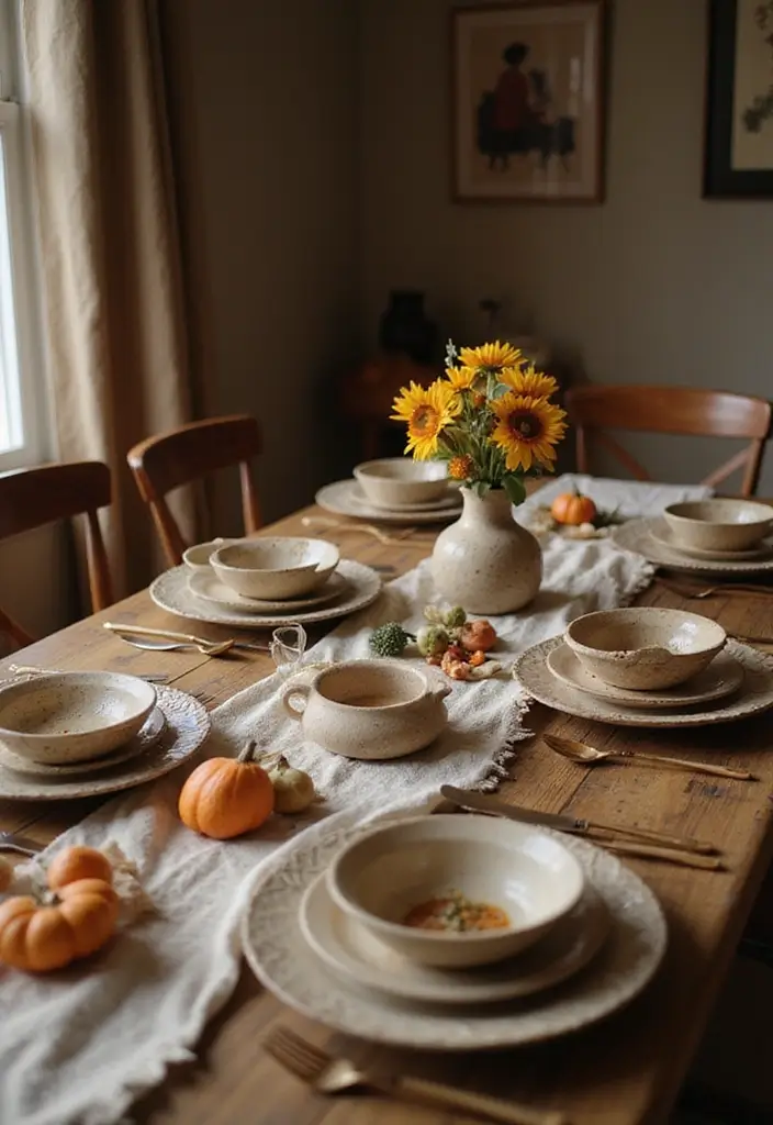 12 Fall Colors Home Decor Ideas That Will Transform Your Space Overnight - 11. Rustic Tableware