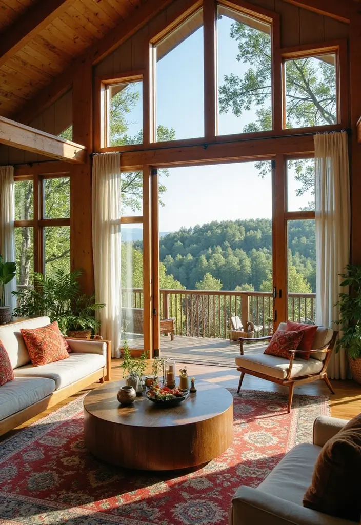 12 Jaw-Dropping Barndominium Living Room Ideas That Prove Barns Can Be Luxe (#4 Will Floor You!) - 4. Floor-to-Ceiling Windows