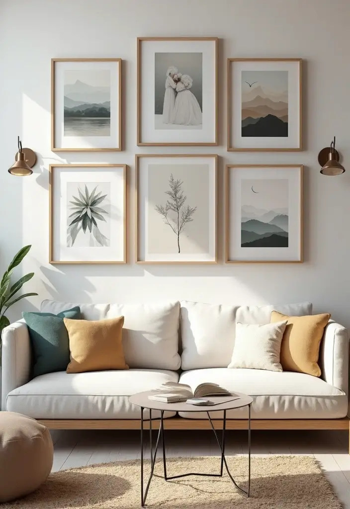 15 Jaw-Dropping Gallery Wall Ideas for Your Living Room Wall Art - 10. Geometric Shapes