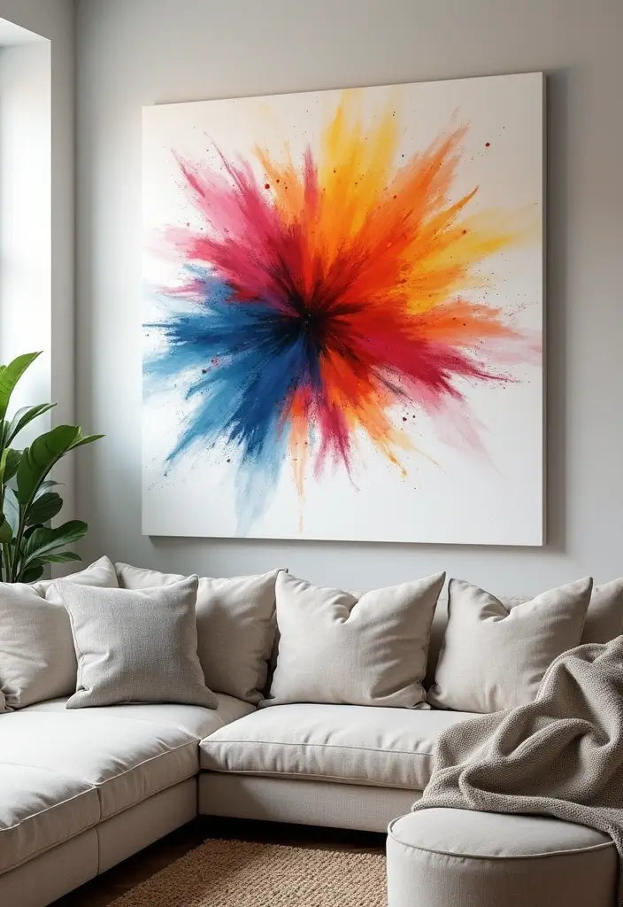 20 Mind-Blowing Abstract Wall Art Pieces That Will Transform Your Space (You Won't Believe #5!) - 1. The Color Burst