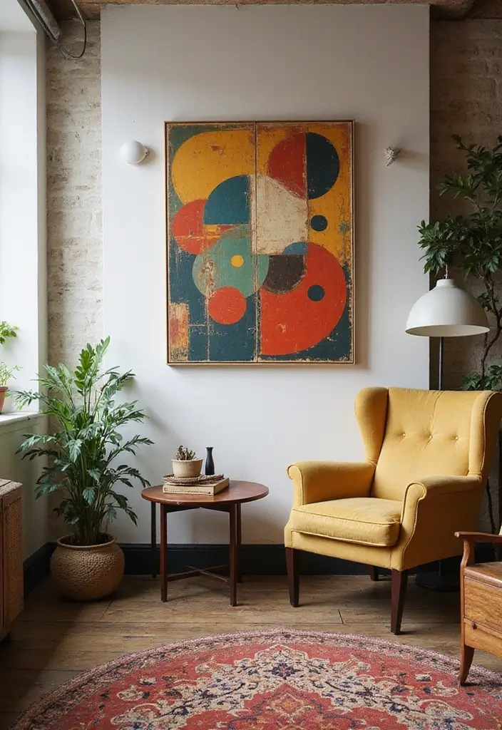 20 Mind-Blowing Abstract Wall Art Pieces That Will Transform Your Space (You Won't Believe #5!) - 11. Vintage Revival