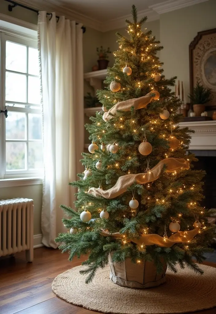 12 Elegant Christmas Trees That Will Transform Your Living Room into a Winter Wonderland! - 3. Rustic Farmhouse Charm
