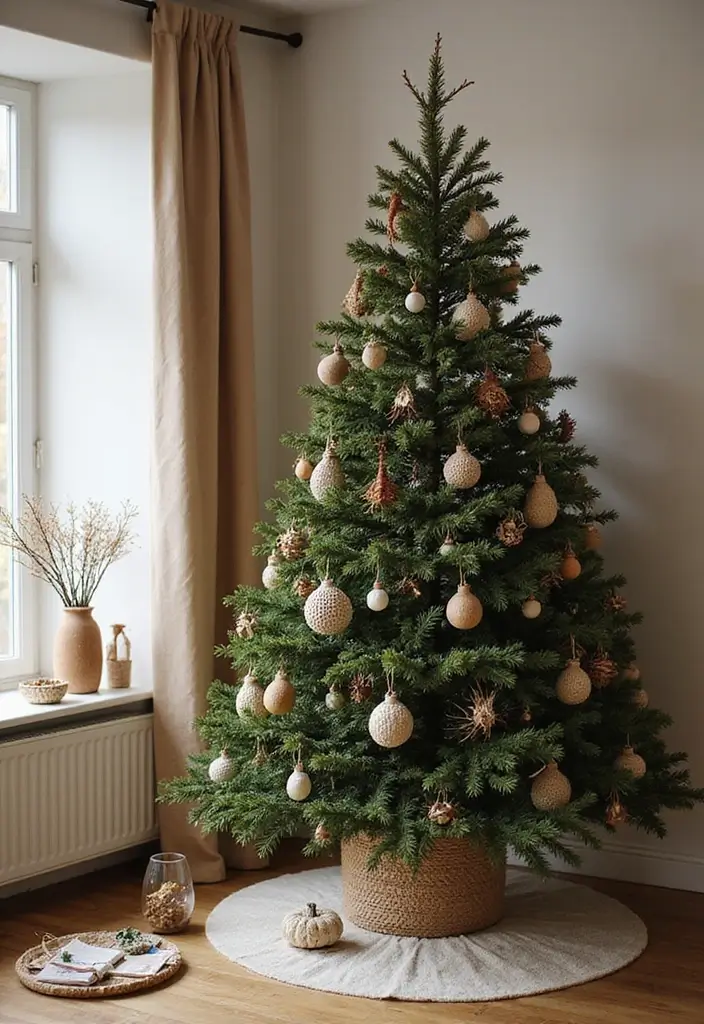12 Elegant Christmas Trees That Will Transform Your Living Room into a Winter Wonderland! - 7. Nature-Inspired Beauty