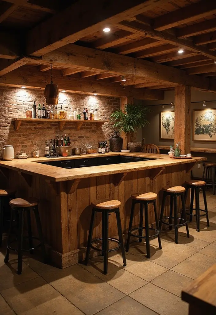 13 Incredible Basement Inspo Ideas That'll Transform Your Space into a Cozy Retreat! - 10. Rustic Bar Area