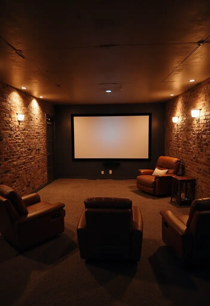 13 Incredible Basement Inspo Ideas That'll Transform Your Space into a Cozy Retreat! - 3. Basement Cinema Experience
