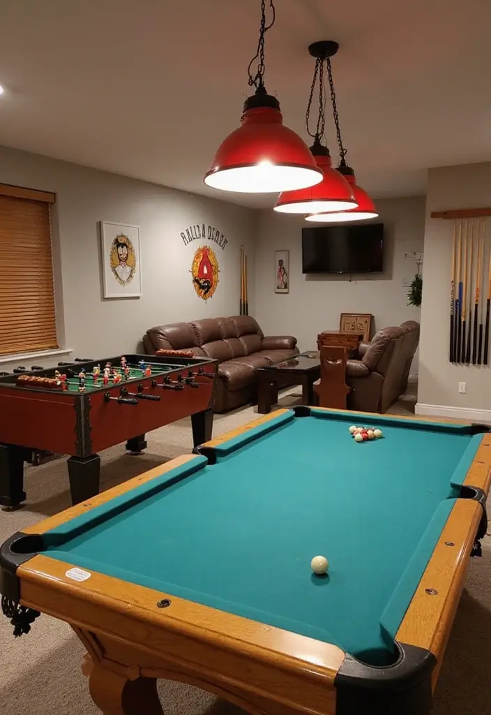 13 Incredible Basement Inspo Ideas That'll Transform Your Space into a Cozy Retreat! - 5. Game Room Extravaganza