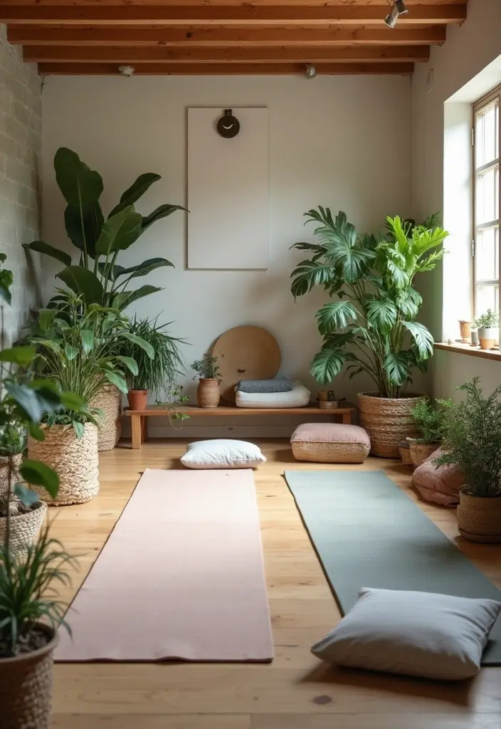 13 Incredible Basement Inspo Ideas That'll Transform Your Space into a Cozy Retreat! - 8. Serene Yoga Studio