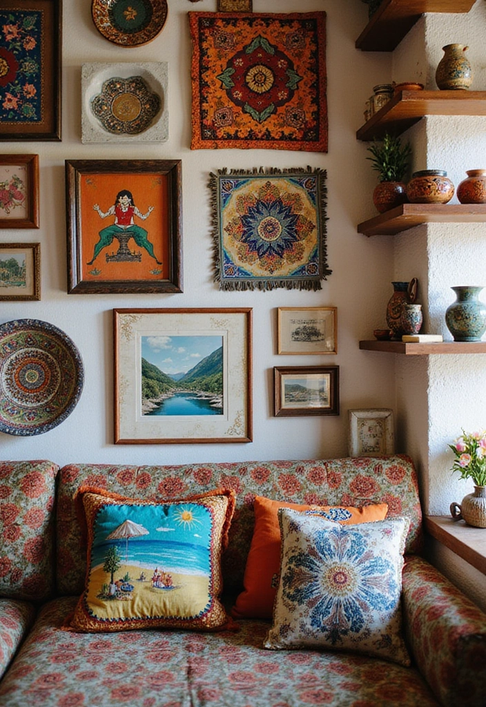15 Bohemian Interior Design Ideas That Will Transform Your Space into a Cozy Oasis! - 11. Personalize with Travel Souvenirs