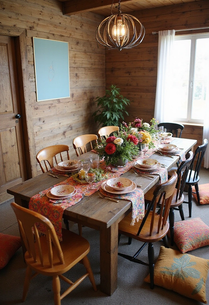 15 Bohemian Interior Design Ideas That Will Transform Your Space into a Cozy Oasis! - 12. Create a Bohemian Dining Area