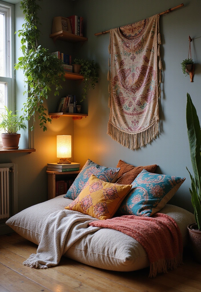 15 Bohemian Interior Design Ideas That Will Transform Your Space into a Cozy Oasis! - 7. Create a Cozy Reading Nook