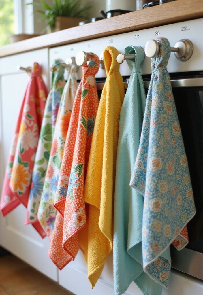 15 Colorful Kitchen Accents That Will Instantly Brighten Your Space! - 2. Colorful Kitchen Towels