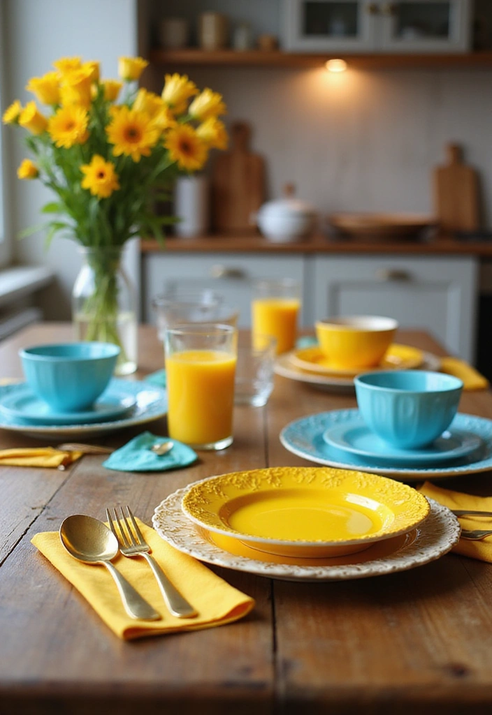 15 Colorful Kitchen Accents That Will Instantly Brighten Your Space! - 7. Bright Tableware