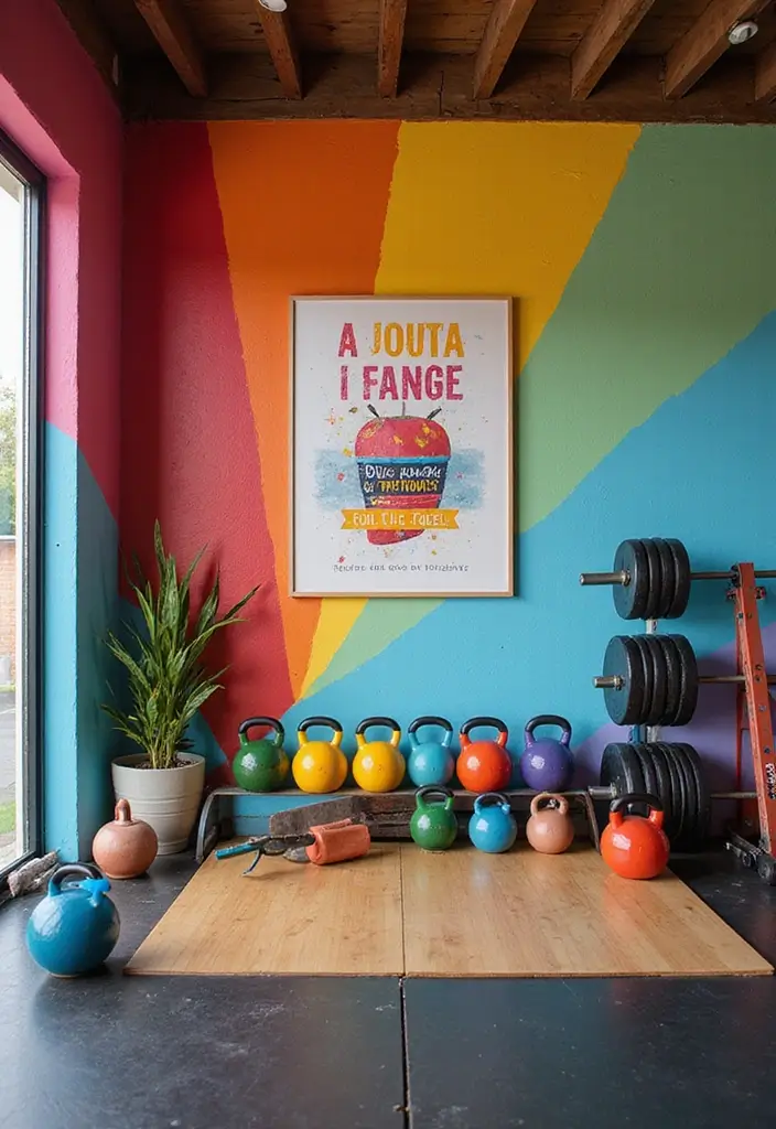 15 Home Gym Ideas That Will Inspire You to Get Fit at Home (You Won't Believe #7!) - 5. Colorful and Fun