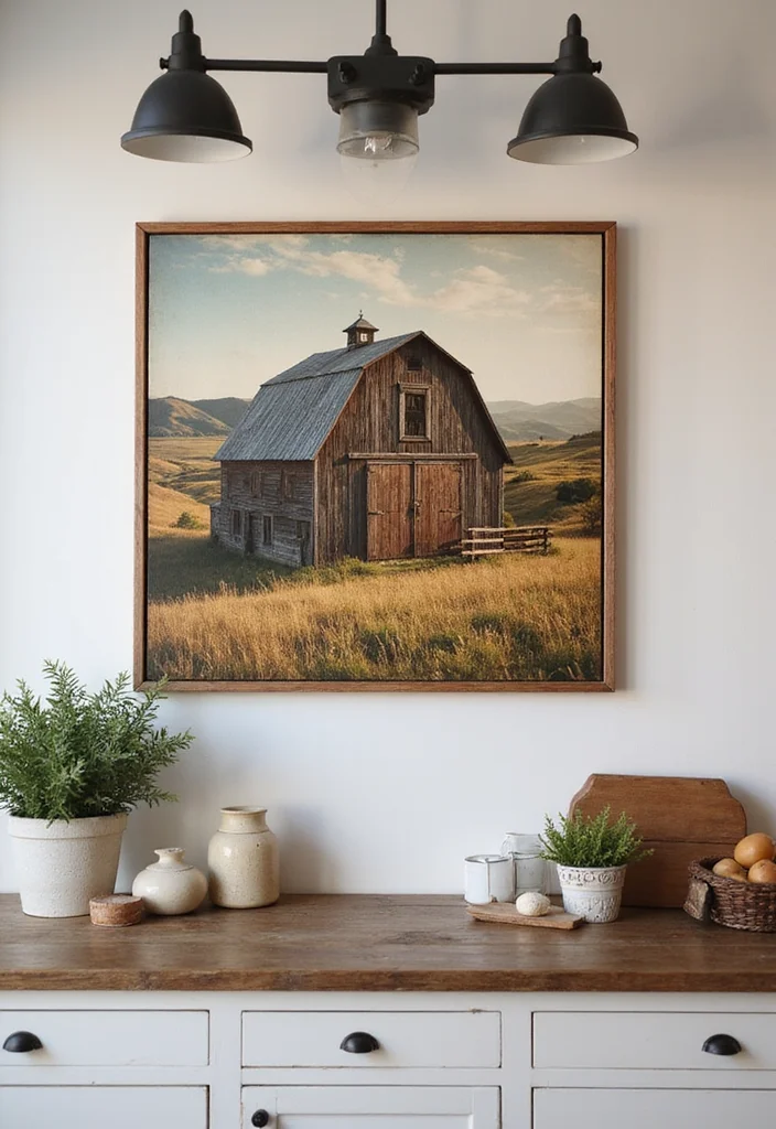 21 Breathtaking Nature Wall Art Pieces to Bring the Outdoors Inside (You Won't Believe #8!) - 18. Rustic Barns and Fields