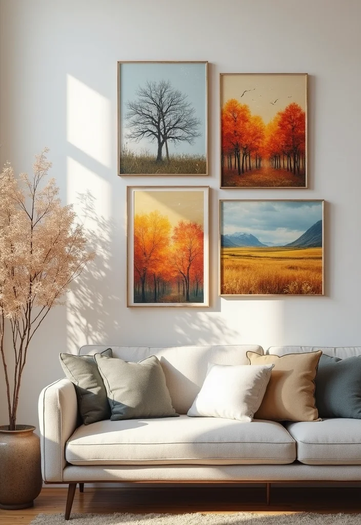 21 Breathtaking Nature Wall Art Pieces to Bring the Outdoors Inside (You Won't Believe #8!) - 7. Seasonal Landscapes