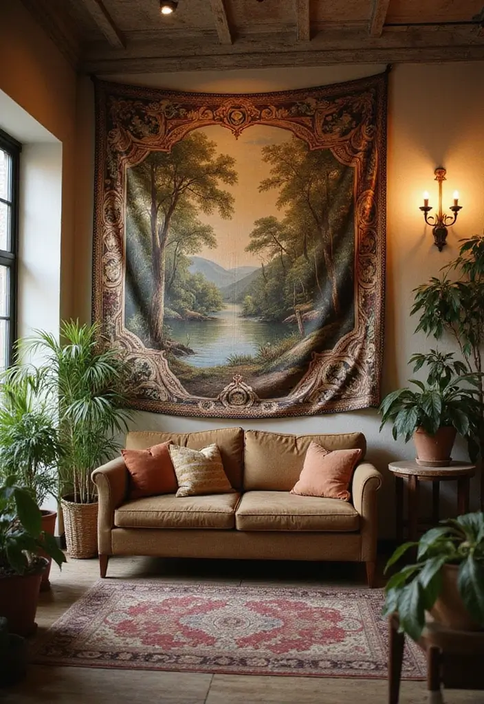 25 Boho Vintage Wall Hangings That Will Make Your Space Feel Like a Cozy Sanctuary! - 2. Vintage Tapestries for a Touch of History