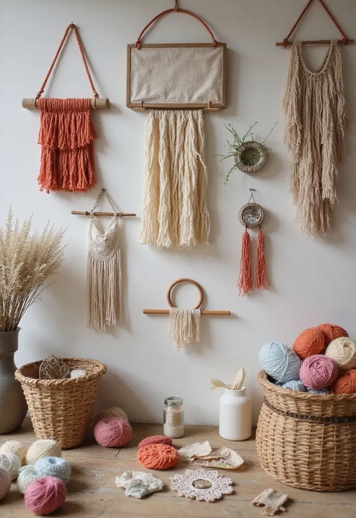 25 Boho Vintage Wall Hangings That Will Make Your Space Feel Like a Cozy Sanctuary! - 25. DIY Wall Hangings for Personal Touch