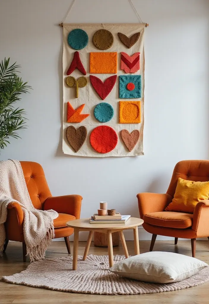 25 Boho Vintage Wall Hangings That Will Make Your Space Feel Like a Cozy Sanctuary! - 6. Dreamy Felt Wall Hangings