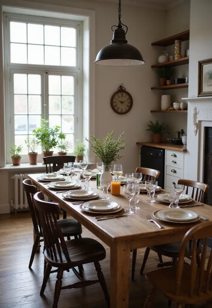 25 Stunning Rustic Kitchen Decor Ideas That'll Make You Want to Cook All Day! - 17. Farmhouse Table