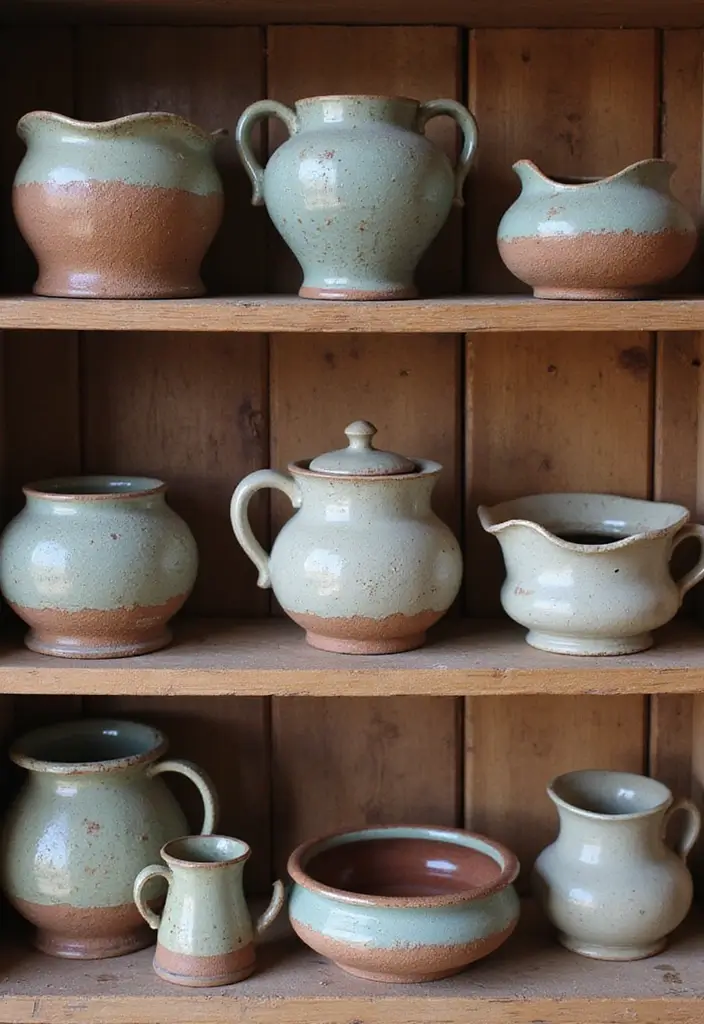 25 Stunning Rustic Kitchen Decor Ideas That'll Make You Want to Cook All Day! - 24. Rustic Pottery