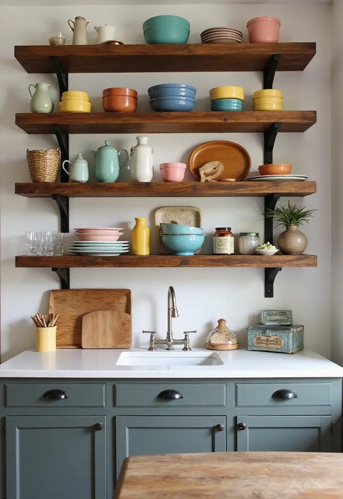 25 Stunning Rustic Kitchen Decor Ideas That'll Make You Want to Cook All Day! - 3. Open Shelving