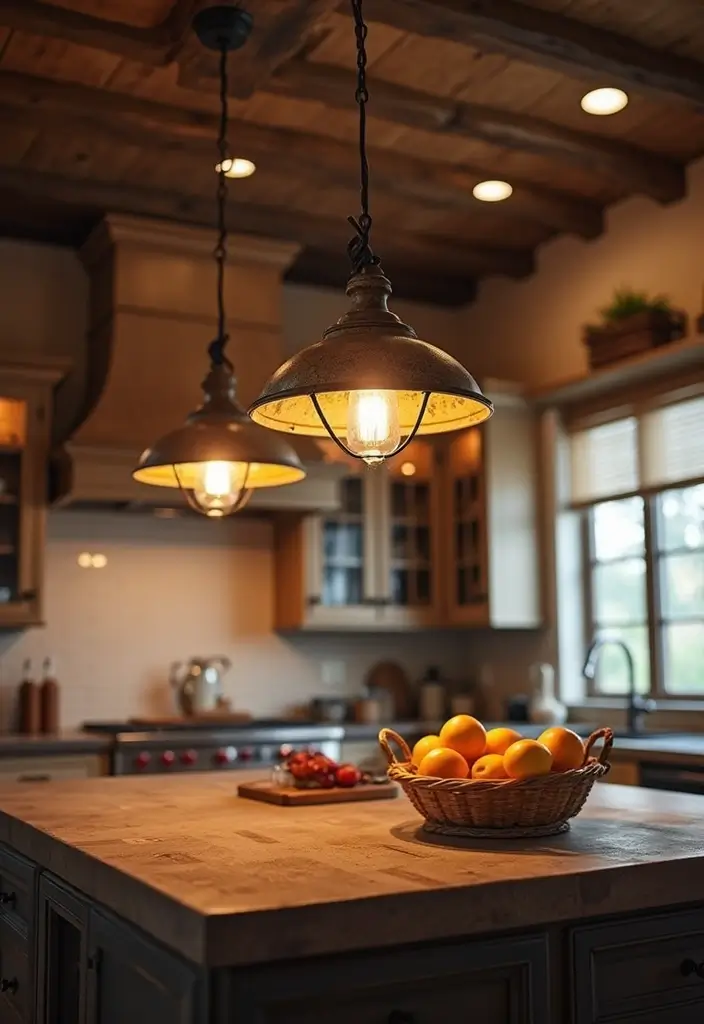 25 Stunning Rustic Kitchen Decor Ideas That'll Make You Want to Cook All Day! - 5. Rustic Lighting Fixtures