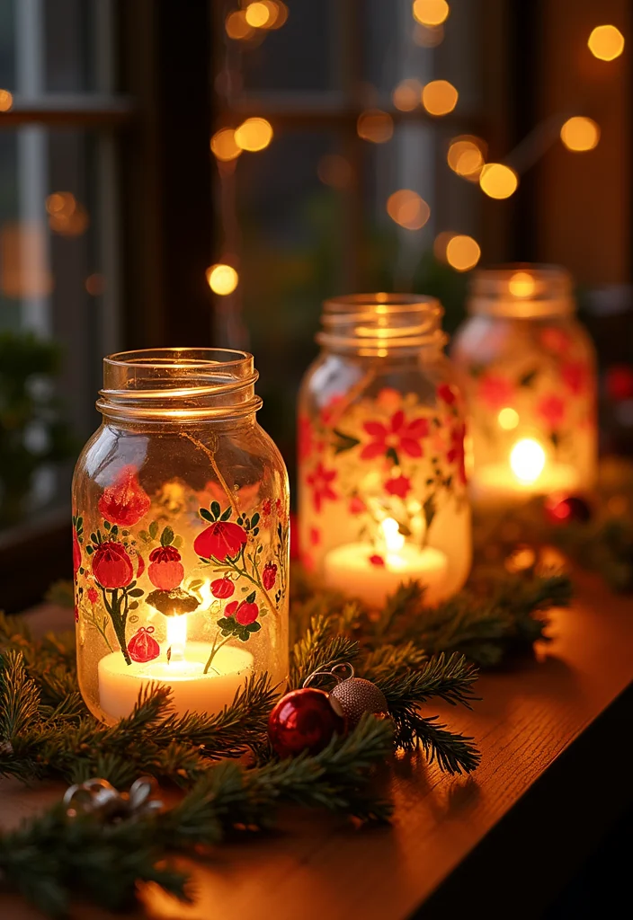 10 DIY Christmas Decorations That Make Perfect Gifts (Even Your Cat Can Help with #3!) - 2. Festive Mason Jar Lanterns