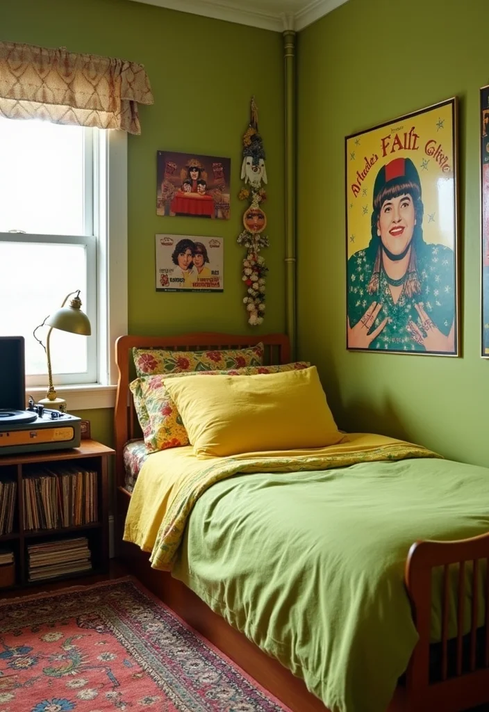 10 Trendy Dorm Room Color Schemes That Will Transform Your Space Instantly! - 5. Retro Revival: Vintage Color Schemes 1