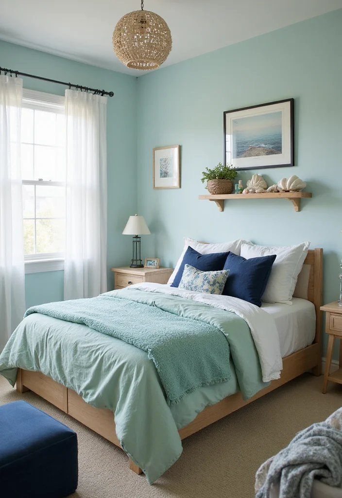10 Trendy Dorm Room Color Schemes That Will Transform Your Space Instantly! - 7. Ocean-Inspired Blues and Greens 1