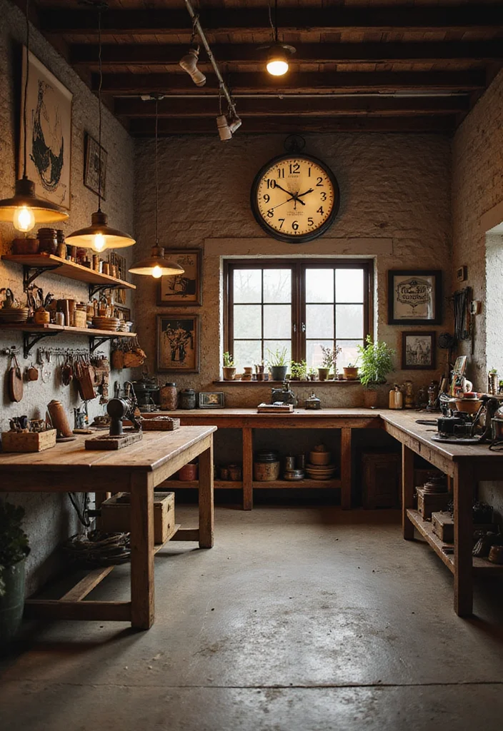 12 Inspiring Garage Workspace Ideas That'll Make You Want to Get to Work ASAP! - 4. Vintage Workshop Charm