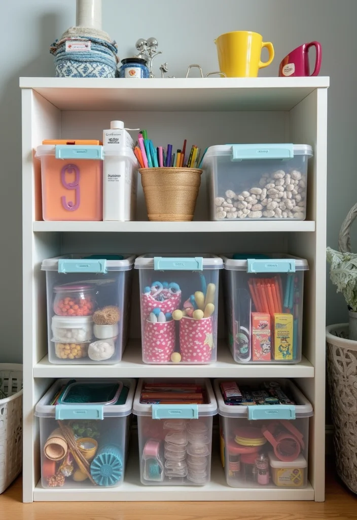 14 Brilliant Teen Room Storage Hacks You Never Knew You Needed! - 3. Clear Storage Bins for Easy Access