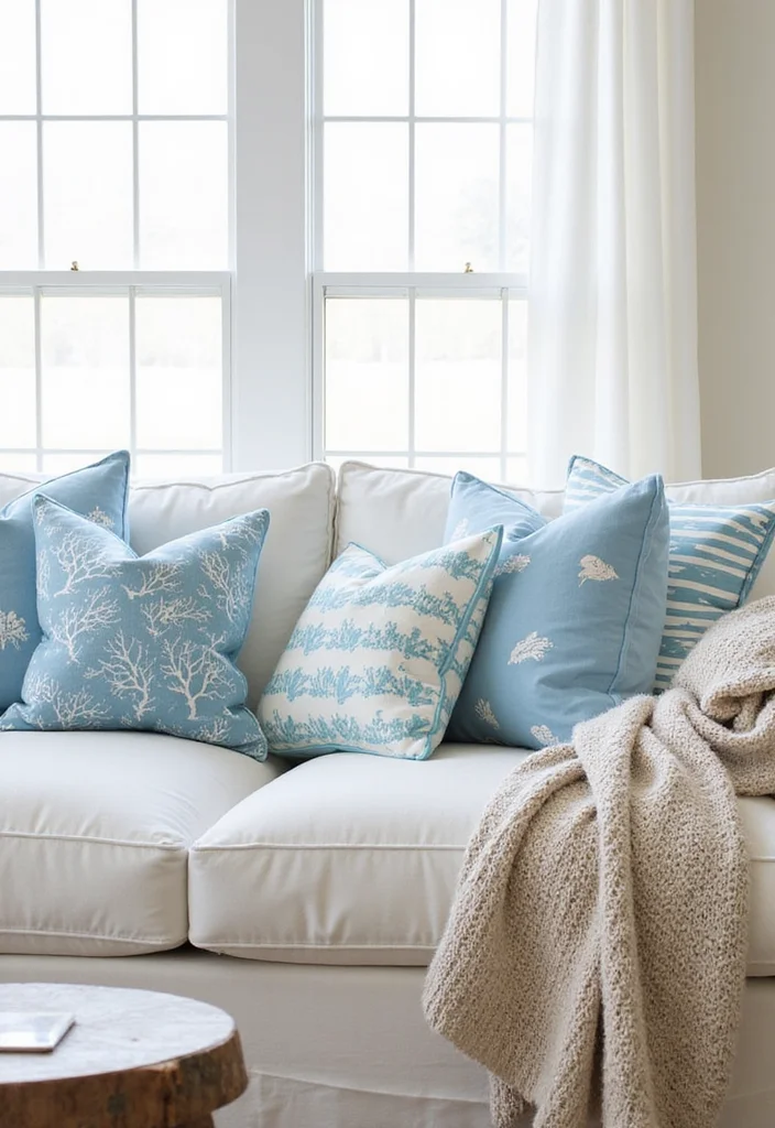 15 Nautical Decor Ideas That'll Make Your Home Feel Like a Coastal Paradise! - 5. Beach-Inspired Throw Pillows 1