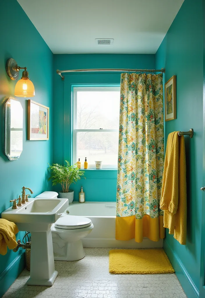 18 Jaw-Dropping Bathroom Transformations Under $500 (You Won't Believe #12!) - 1. The Bold Color Splash