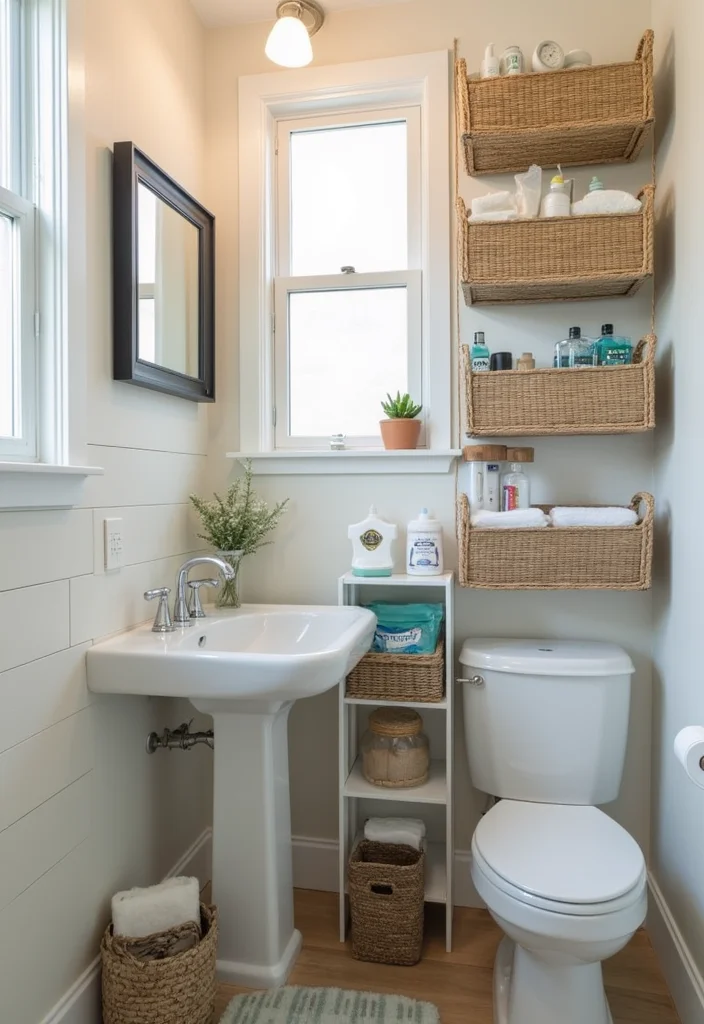 18 Jaw-Dropping Bathroom Transformations Under $500 (You Won't Believe #12!) - 10. Smart Storage Solutions
