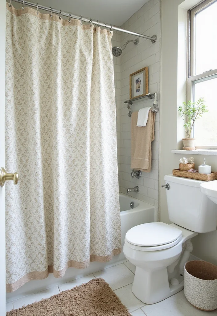 18 Jaw-Dropping Bathroom Transformations Under $500 (You Won't Believe #12!) - 11. Chic Shower Curtains