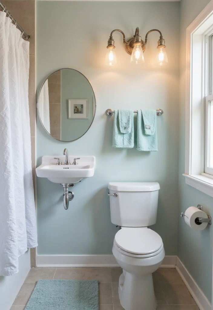 18 Jaw-Dropping Bathroom Transformations Under $500 (You Won't Believe #12!) - 15. Repurposed Lighting Fixtures