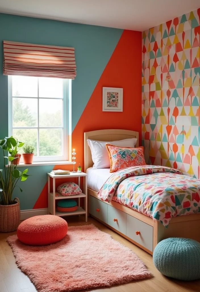 19 Whimsical Kids' Room Ideas That'll Spark Joy and Imagination! - 16. Colorful Geometric Patterns 1