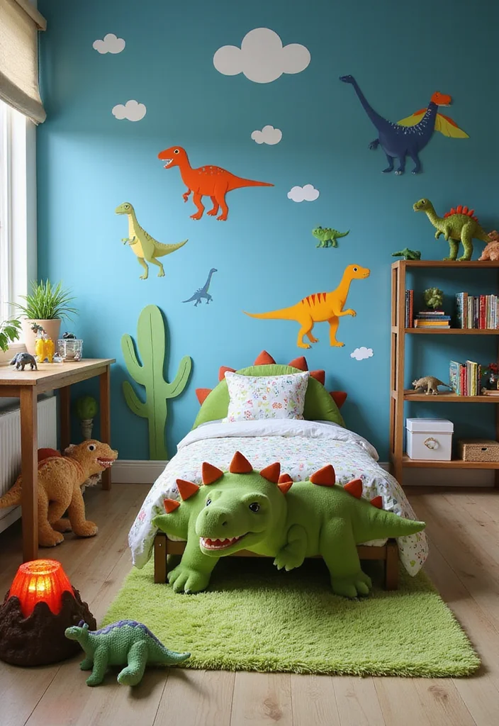 19 Whimsical Kids' Room Ideas That'll Spark Joy and Imagination! - 2. Dinosaur Adventure Zone 1