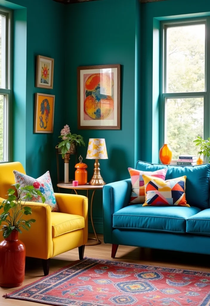 20 Stunning Living Room Ideas That'll Make You Never Want to Leave Home! - 6. Bold Color Blocks 1