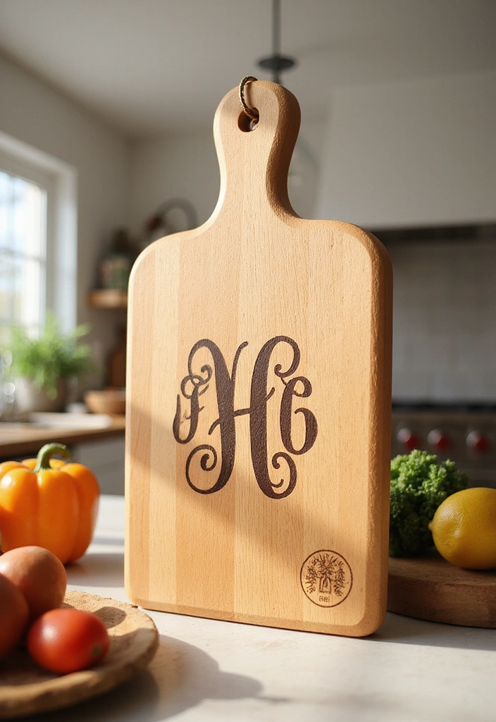 20 Unique Cutting Boards That Will Wow Your Guests (You’ll Love #15!) - 14. Bold Monogrammed Boards 1