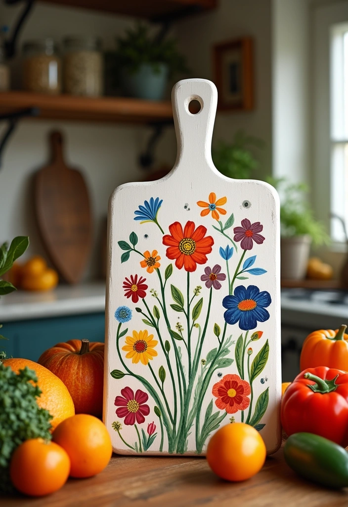 20 Unique Cutting Boards That Will Wow Your Guests (You’ll Love #15!) - 18. Artistic Hand-Painted Boards 1