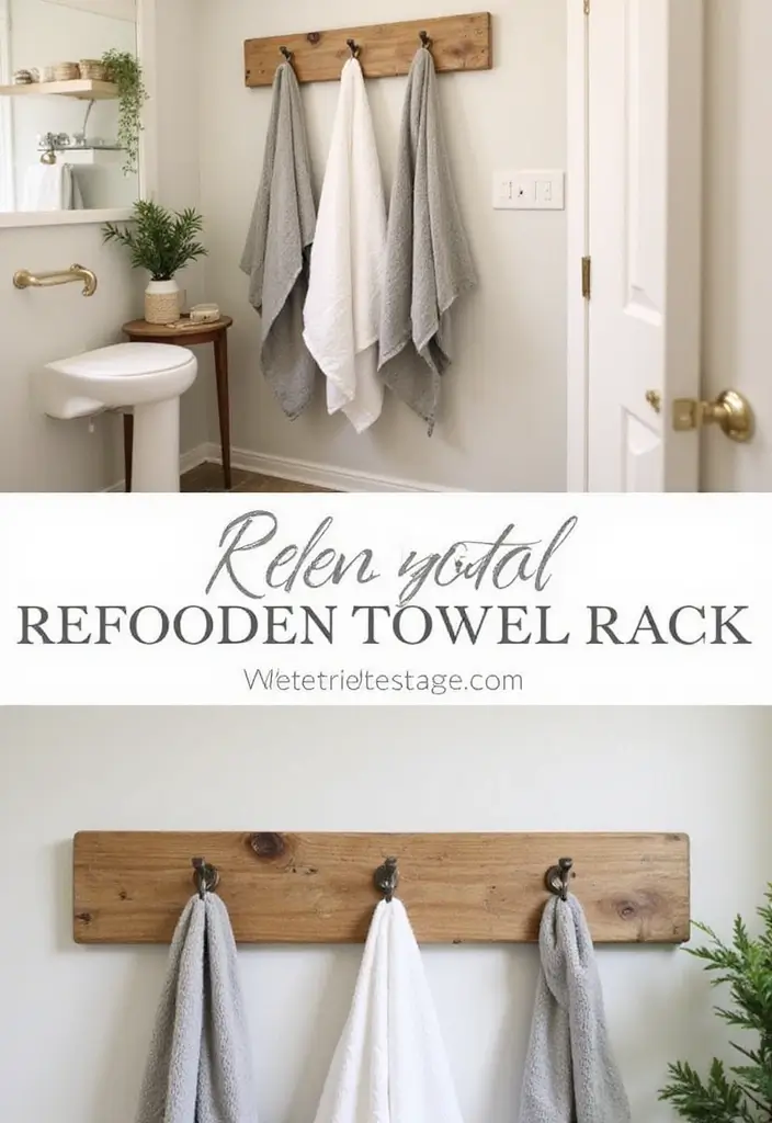 21 Bathroom Storage Hacks That'll Transform Your Tiny Space into a Dream Oasis! - 10. Create a DIY Towel Rack 1